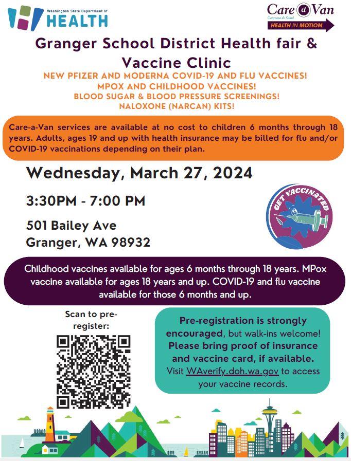 health fair & vaccine clinic flyer